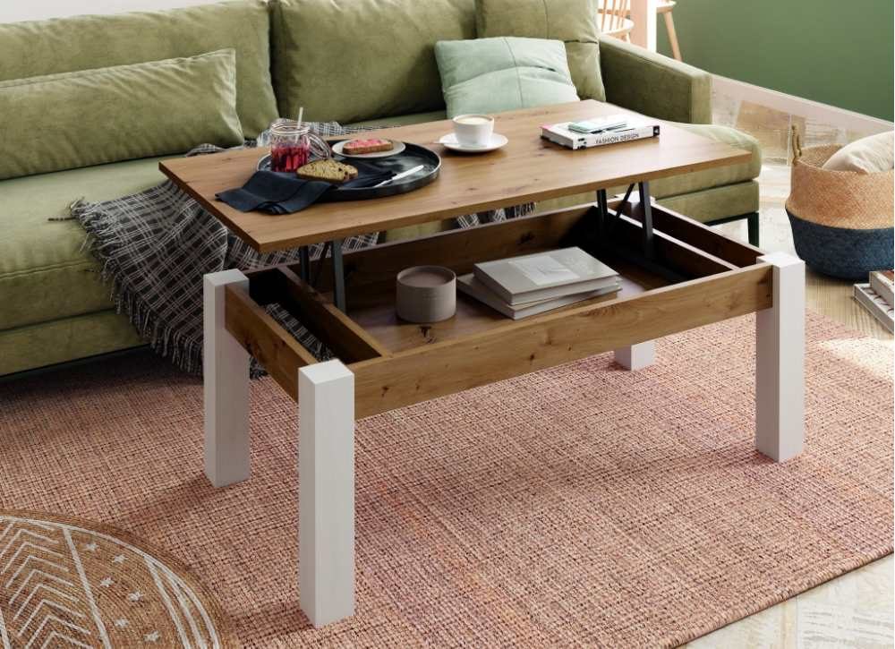 Mesa de centro elevable pata cuadrada CANTABRICO