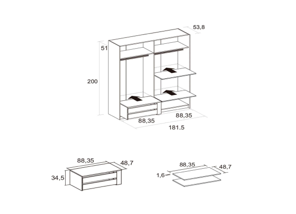 ARMARIO CORREDERAS MOLDURADO GRECIA