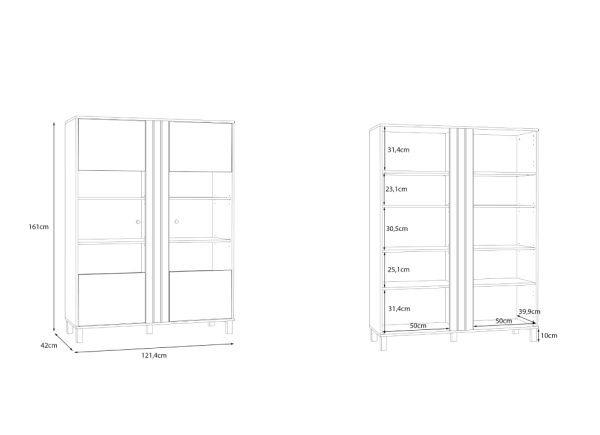 Vitrina de salón 2 puertas ARNEY