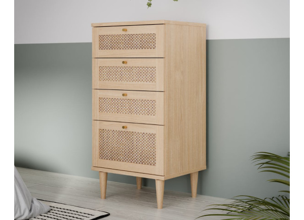 Sinfonier 3 cajones más 1 contenedor haya y ratán CALABRIA