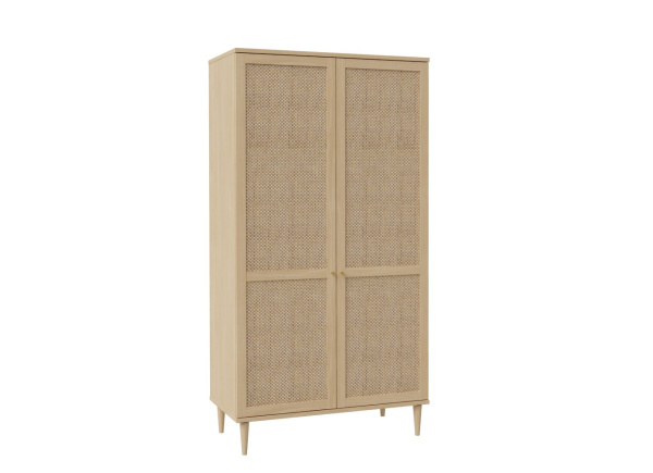 Armario 2 puertas batientes haya y ratán CALABRIA