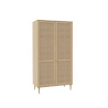 Roupeiro 3 portas faia e rattan CALABRIA Roupeiro 3 portas faia e rattan CALABRIA