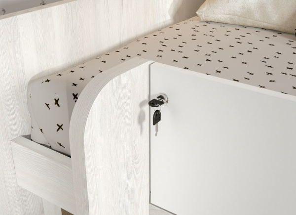 Litera forma 2 camas + nido en blanco CLEO