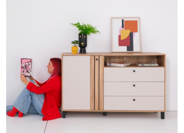 Aparador 3 cajones 1 puerta y hueco ARNEY