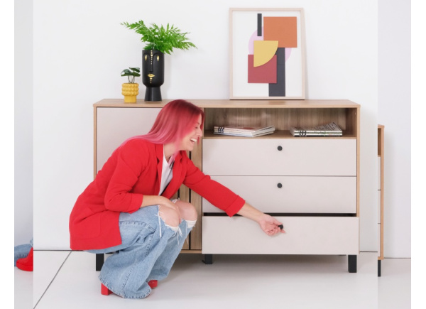 Aparador 3 cajones 1 puerta y hueco ARNEY