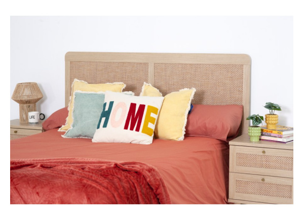 Cabecero para cama de 135 ó 150 haya y ratán CALABRIA Cabecero para cama de 135 ó 150 haya y ratán CALABRIA