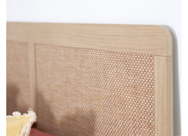 Cabecero para cama de 135 ó 150 haya y ratán CALABRIA