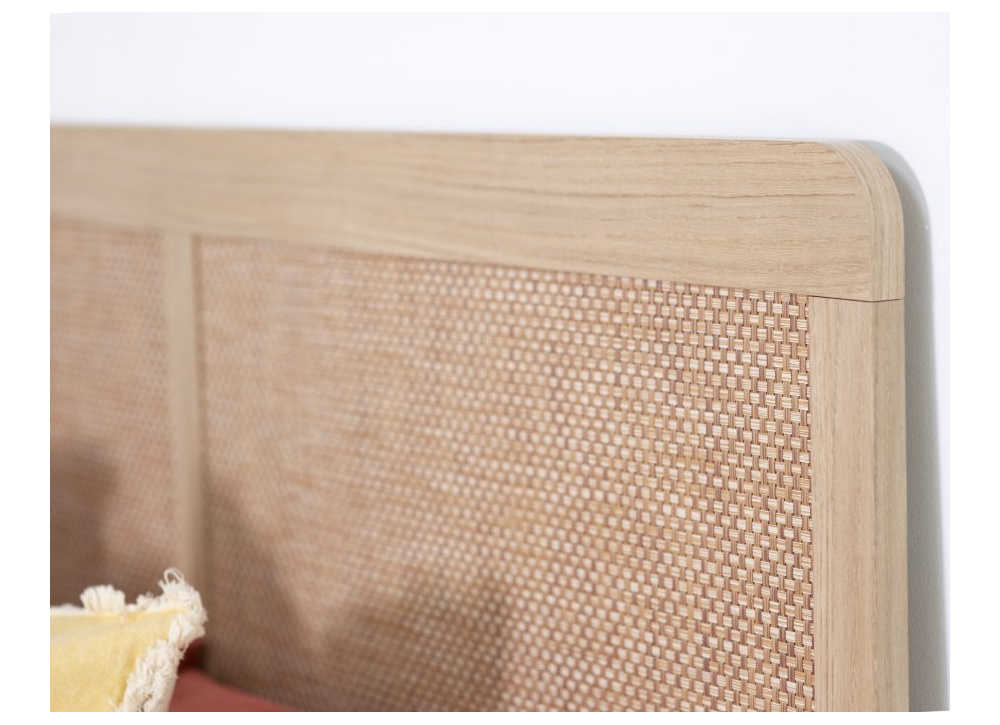 Cabecero para cama de 135 ó 150 haya y ratán CALABRIA