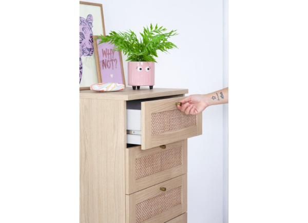 Sinfonier 3 cajones más 1 contenedor haya y ratán CALABRIA