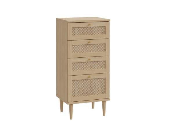 Sinfonier 3 cajones más 1 contenedor haya y ratán CALABRIA