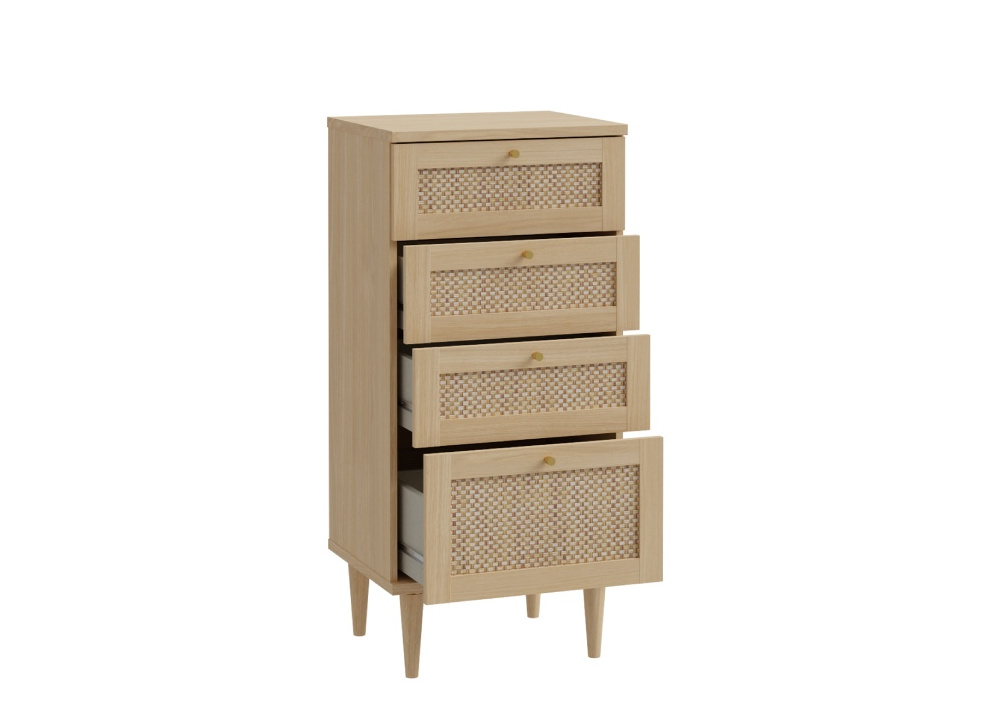 Sinfonier 3 cajones más 1 contenedor haya y ratán CALABRIA