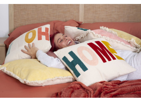 Cojín de algodón letras HOME