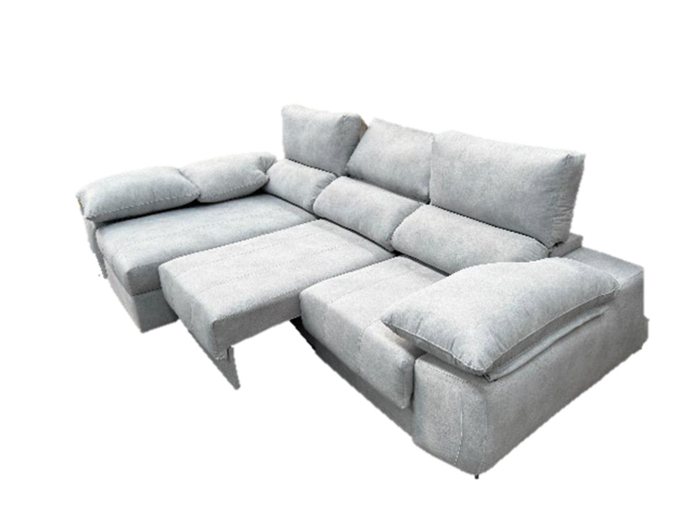 Sofá deslizante ruedas+chaisselongue arcón LUCA