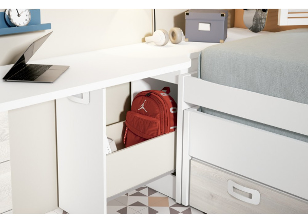 Escritorio zona de estudio con cajonera y arcón CLEO