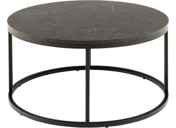 Mesa centro redonda tapa simil mármol SIGNE