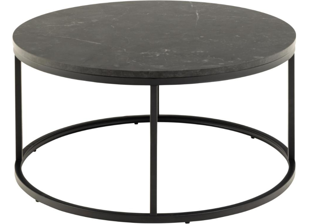 Mesa centro redonda tapa simil mármol SIGNE