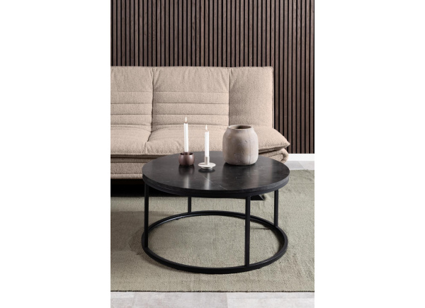 Mesa centro redonda tapa simil mármol SIGNE