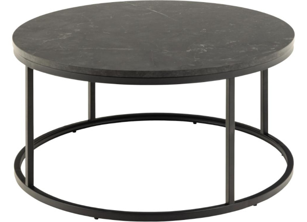 Mesa centro redonda tapa simil mármol SIGNE