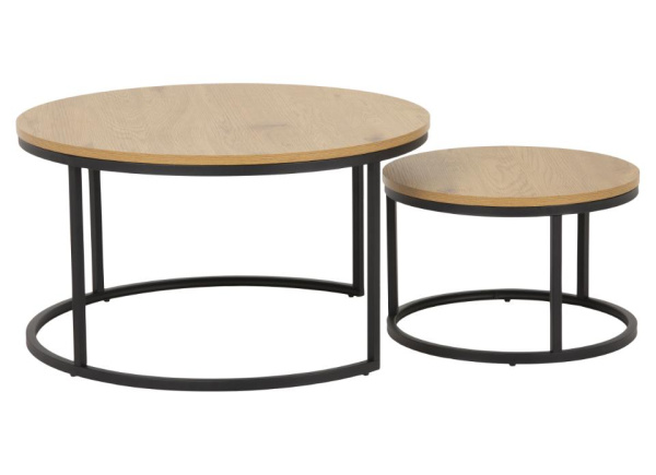 Juego 2 mesas de centro redondas SAGA