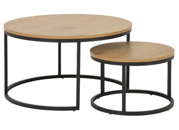 Juego 2 mesas de centro redondas SAGA