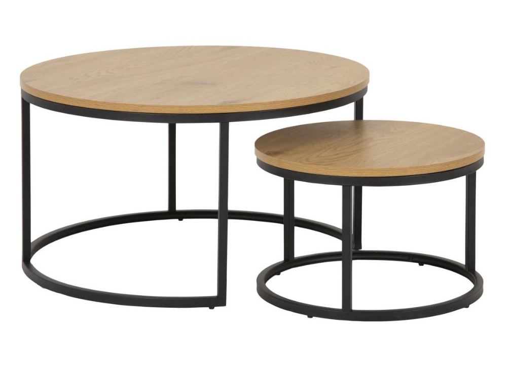 Conjunto de 2 mesas de centro redondas SAGA