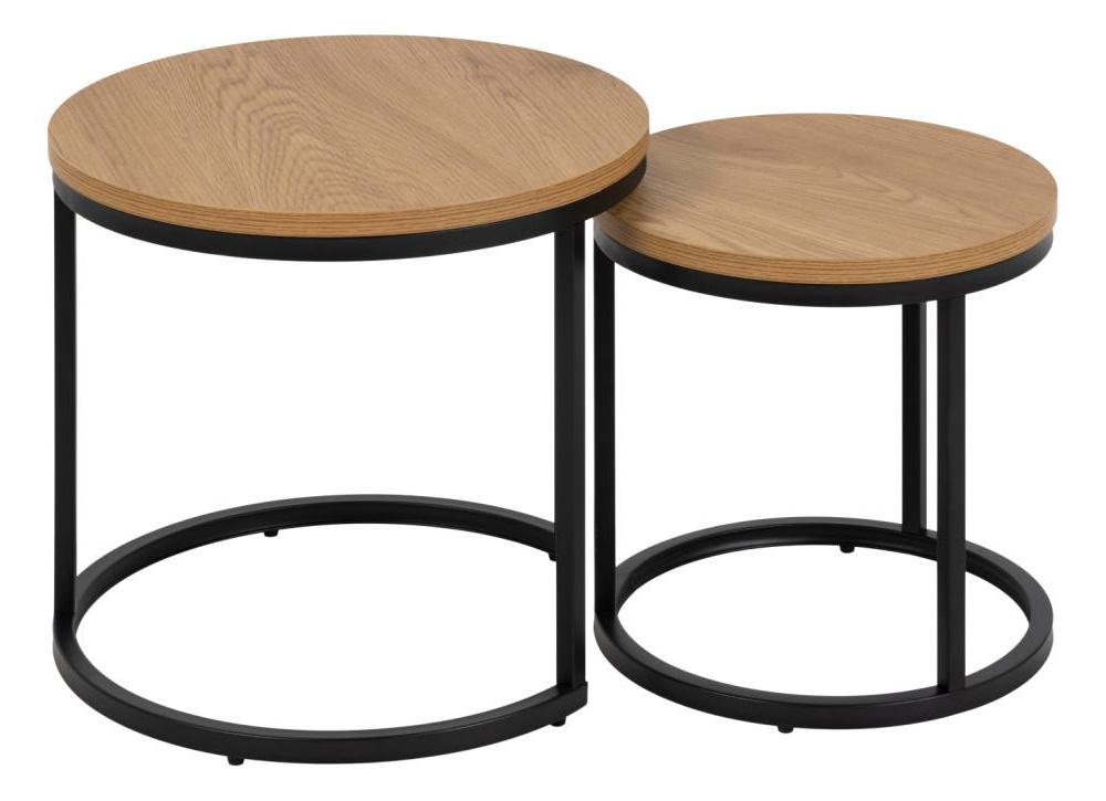 Juego 2 mesas de centro redondas MAYA