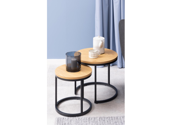 Juego 2 mesas de centro redondas MAYA