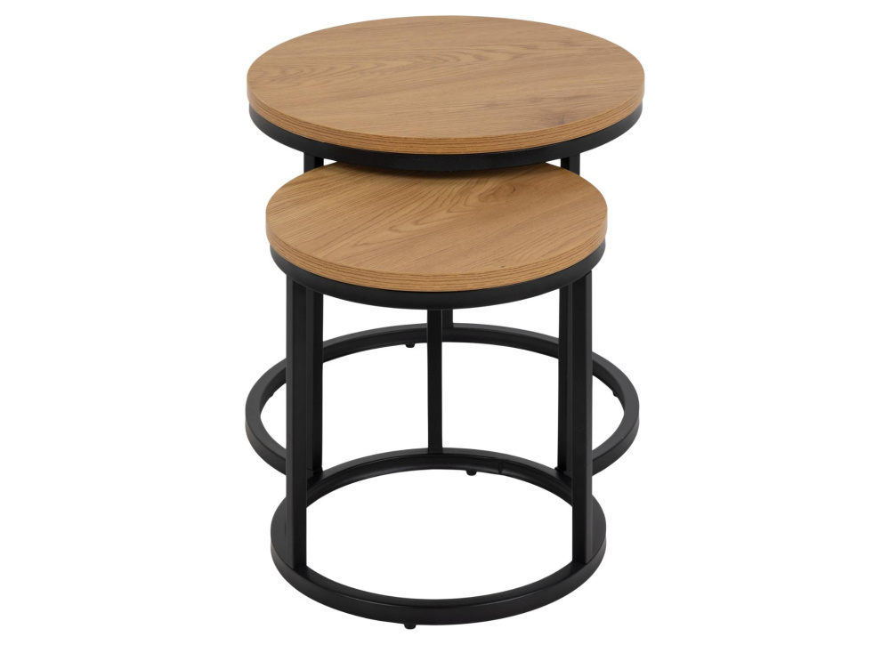 Juego 2 mesas de centro redondas MAYA