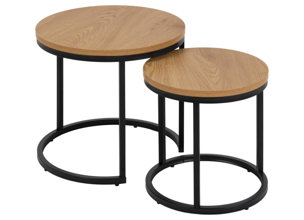 Jogo 2 mesas de centro redondo MAYA