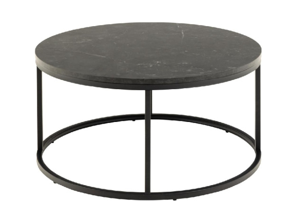 Mesa centro redonda tapa simil mármol SIGNE