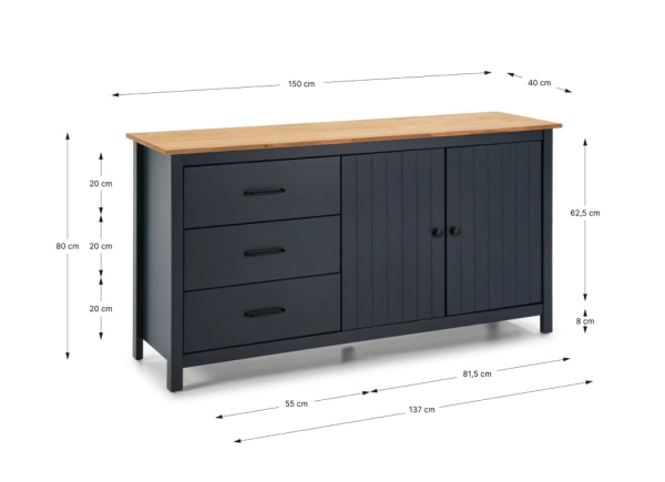 Aparador 2 puertas y 3 cajones RANDA