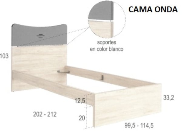 Cama infantil con cabecero CLEO Cama infantil con cabecero CLEO