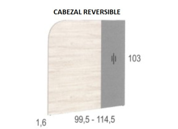 Cabecero reversible de 90 ó 105 CLEO
