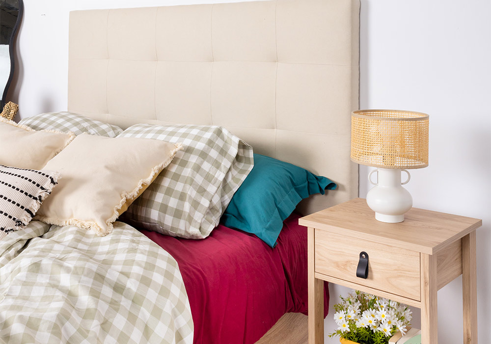 Cabecero de tela capitoné RAWI