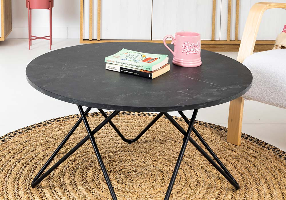 Mesa centro redonda negra FJORD