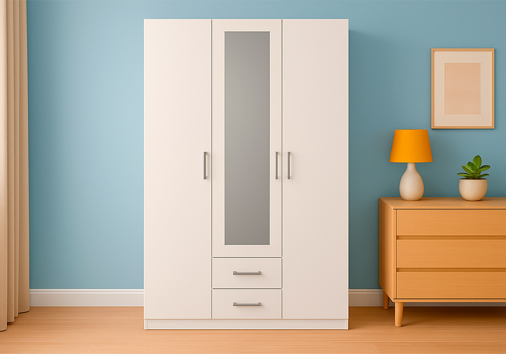 Roupeiro 3 portas whirlpool 2 gavetas e lua MALLORCA