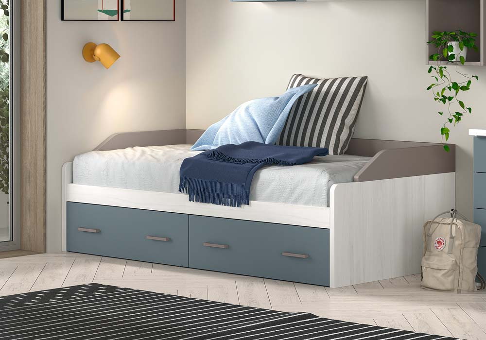 Cama ninho 2 gavetas com rodas de 90 ou 105 corbano PLUS