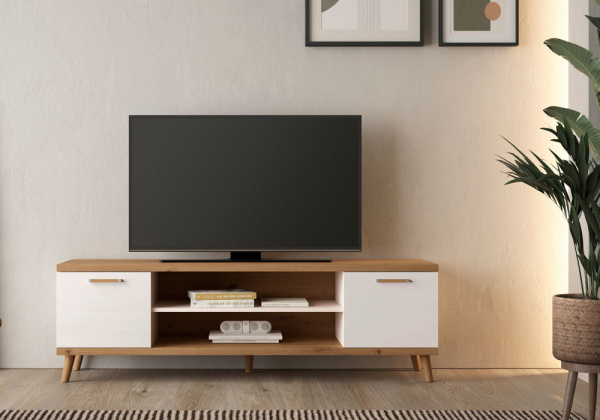 Tabela TV sem pernas 2 portas 2 buracos atlantis