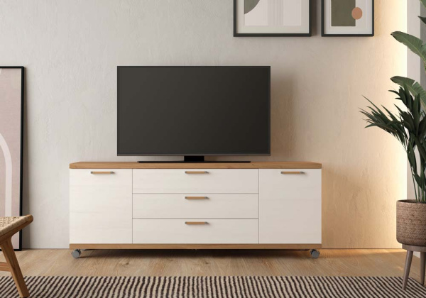 Aparador tv 2 puertas 3 cajones sin patas ATLANTIS