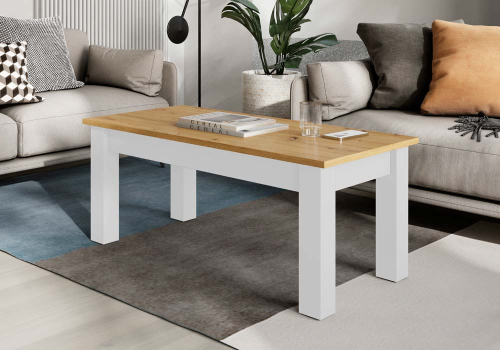 Mesa de centro elevable pata cuadrada CANTABRICO