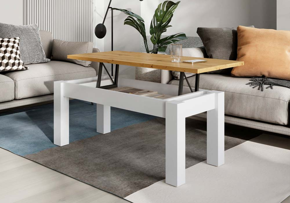 Mesa de centro elevable pata cuadrada CANTABRICO