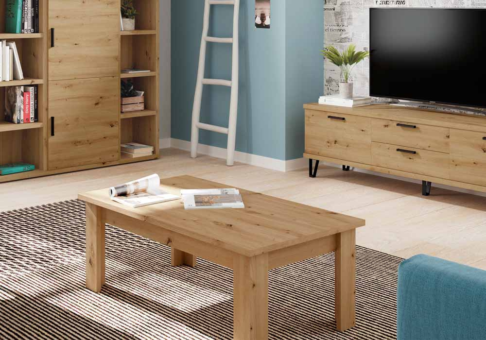 Mesa de centro elevable pata en L CANTABRICO