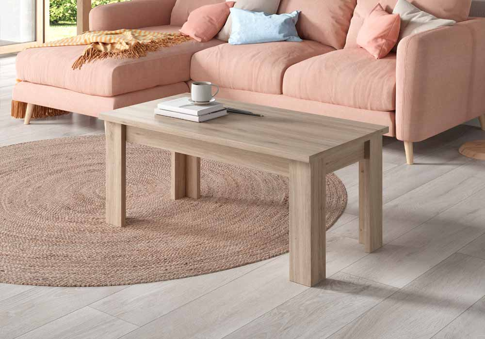 Mesa de centro elevable pata en L CANTABRICO