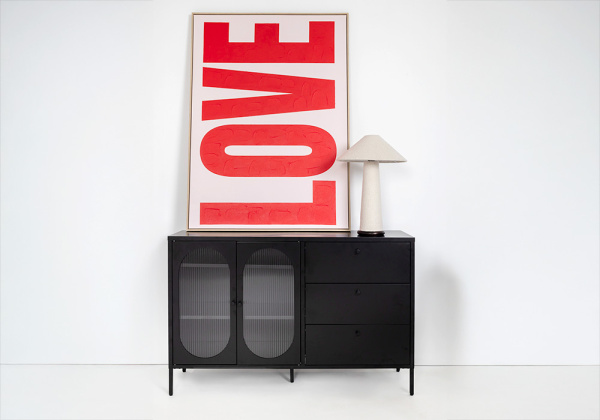 Quadro lona vermelho AMOR