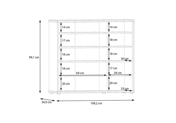 Zapatero 3 puertas y 8 baldas BLOOM
