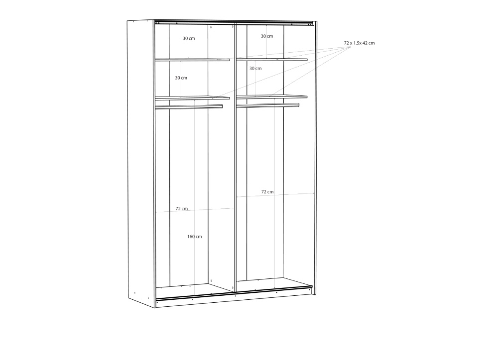 Armario 2 puertas correderas con ó sin espejo SLIDE