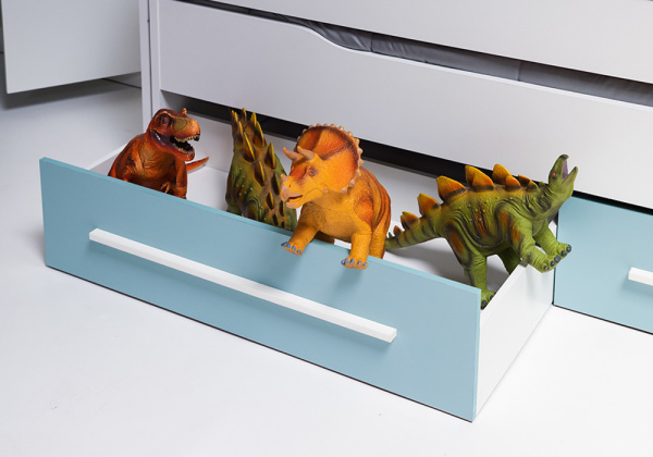 Cama doble con 2 cajones + 2 estantes pared JAIPUR