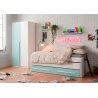 Cama doble con 2 cajones + 2 estantes pared JAIPUR