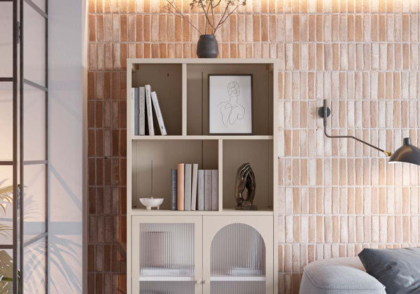 Vitrine 2 portas e 4 nichos metálica COLORS