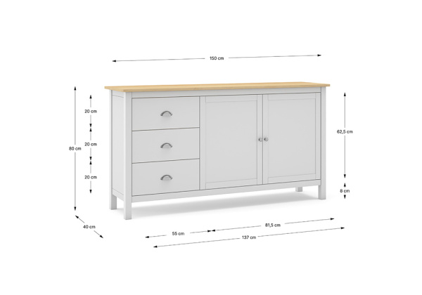 Aparador 2 puertas y 3 cajones ROSE